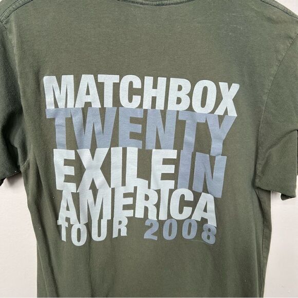 Matchbox Twenty Exile in America 2008 Tour Concert T-Shirt Green Unisex Medium - Picture 5 of 5